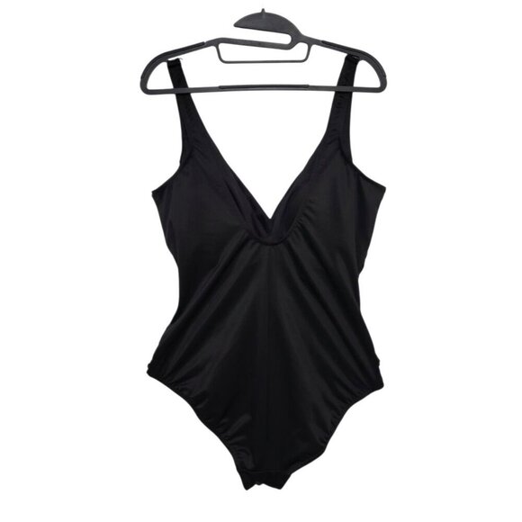MIRACLESUIT Crossover w/ Mesh One Piece Swimsuit Black Tummy Control 1pc - Picture 7 of 14